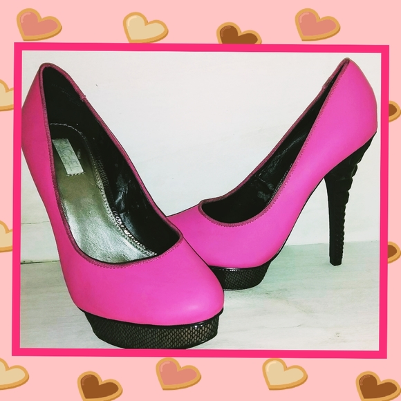 RACHEL BY RACHEL ROY HOT PINK PLATFORM HEELS-8.5 - Picture 1 of 7